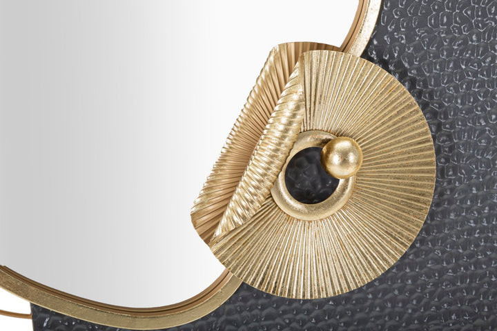 Abstrakter Geometrischer Wandspiegel aus Metall