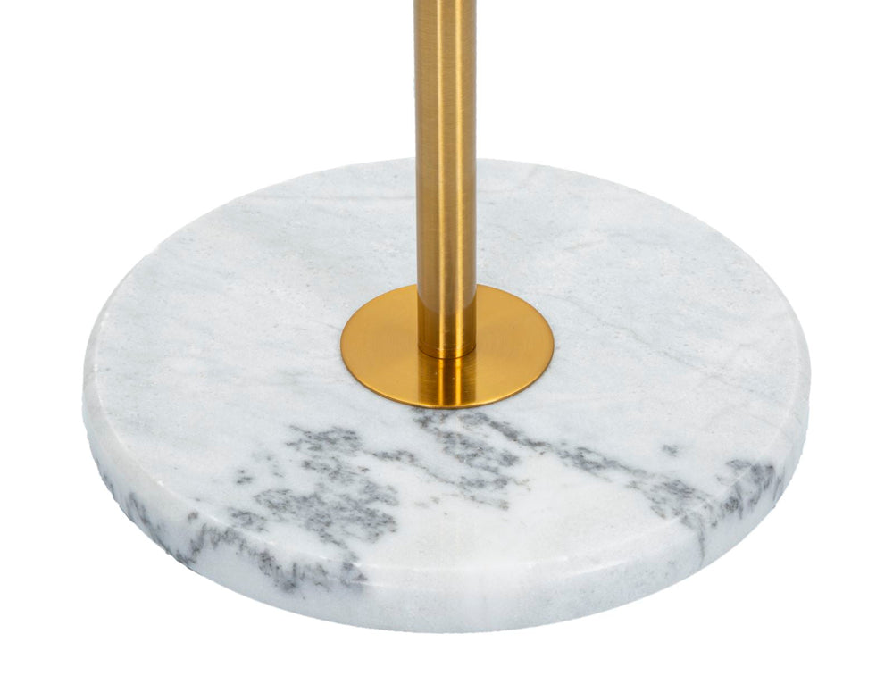 Stehlampe in Gold und Weiß mit Aufhängern