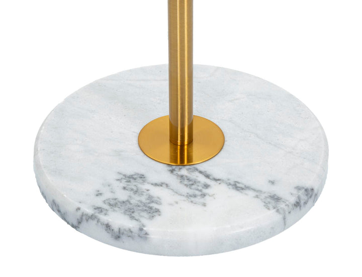 Stehlampe in Gold und Weiß mit Aufhängern
