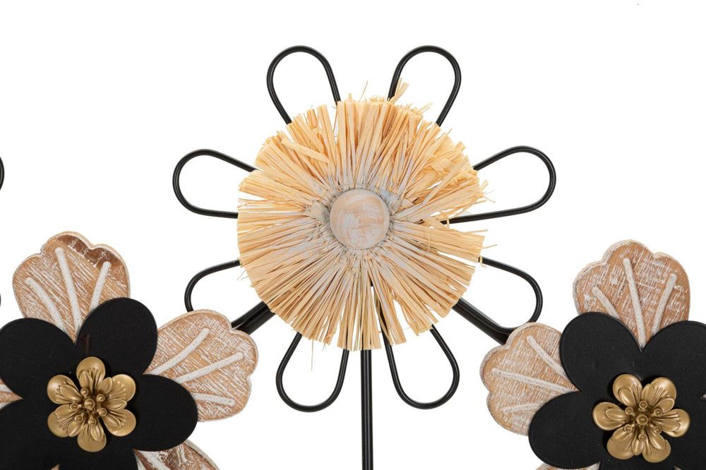 Florale Wandleuchten aus Metall und Holz