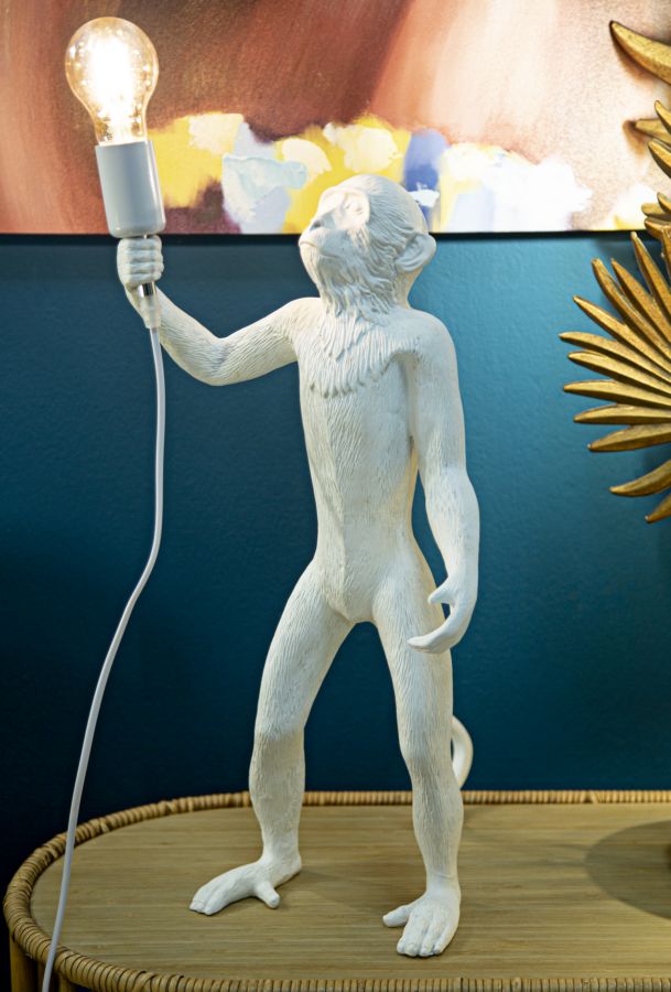 Weißer Affe Tischlampe
