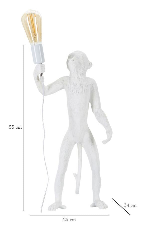 Weißer Affe Tischlampe