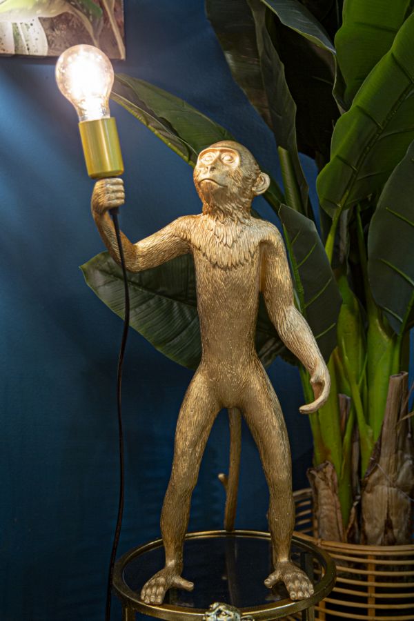 Gold Affe Tischlampe