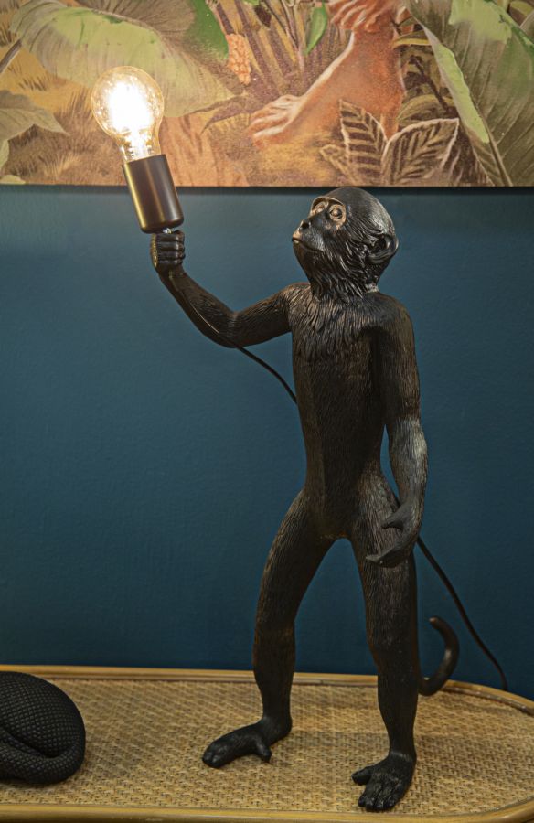 Schwarzer Affe Tischlampe