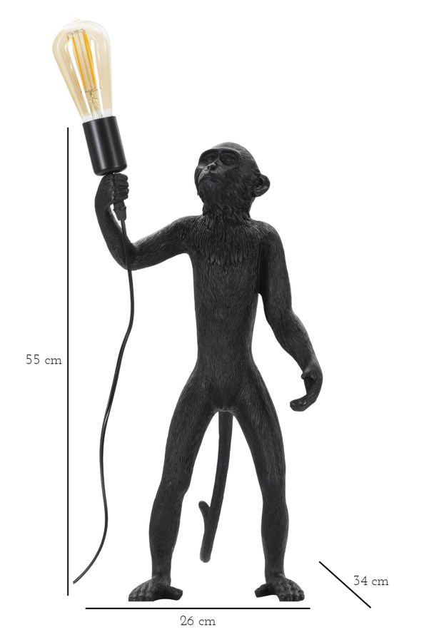 Schwarzer Affe Tischlampe