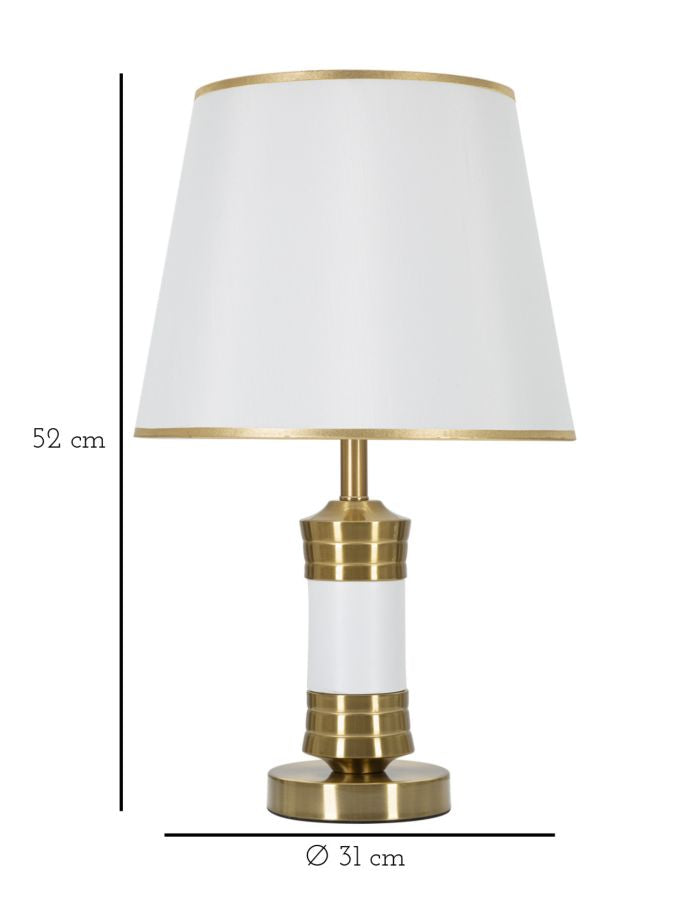 Luxuriöse Tischleuchte in Gold und Weiß