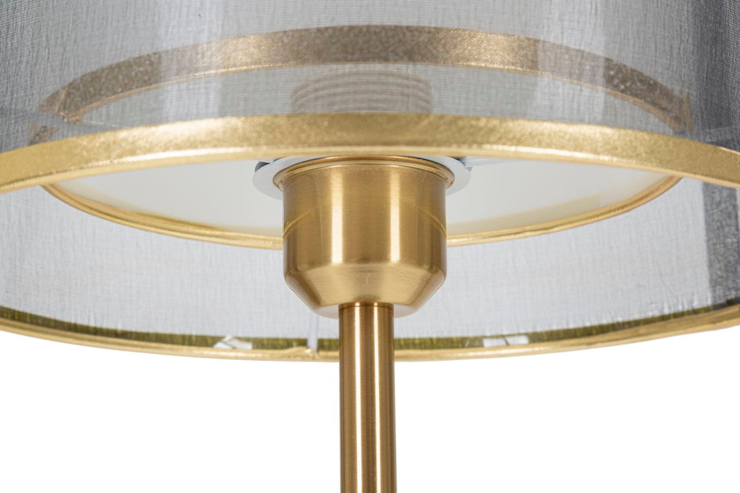 Transparente Tischleuchte in Gold und Schwarz