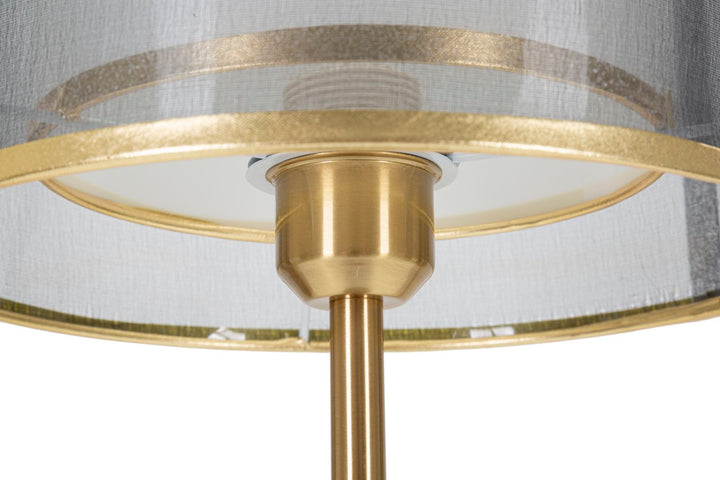 Transparente Tischleuchte in Gold und Schwarz