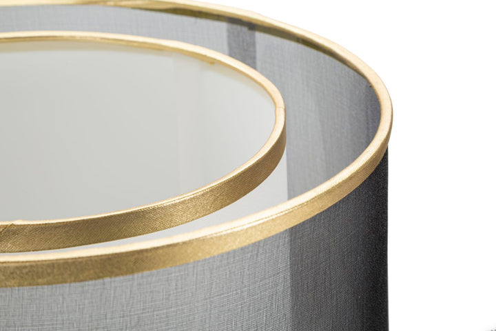 Transparente Tischleuchte in Gold und Schwarz