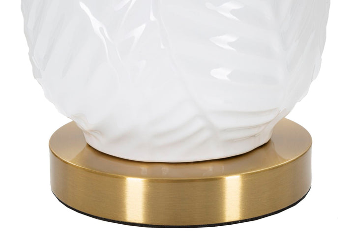 Luxuriöse Tischlampe aus Keramik in Gold und Weiß