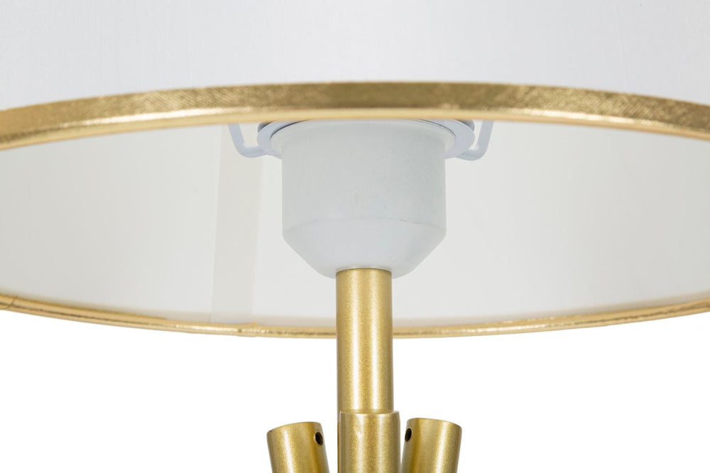 Gold und Weiß Metall Tischlampe mit 3 Beinen