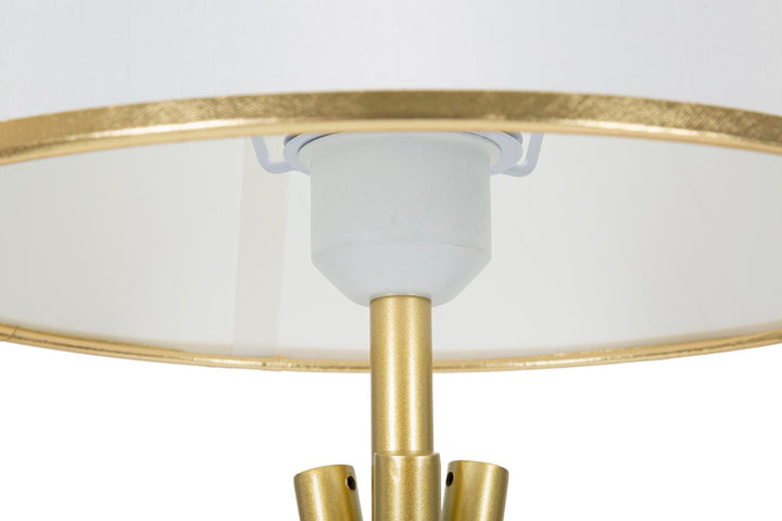 Gold und Weiß Metall Tischlampe mit 3 Beinen