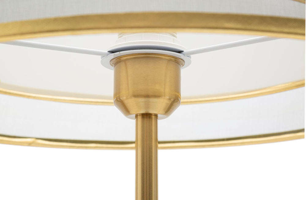 Transparente Stehlampe in Gold und Schwarz