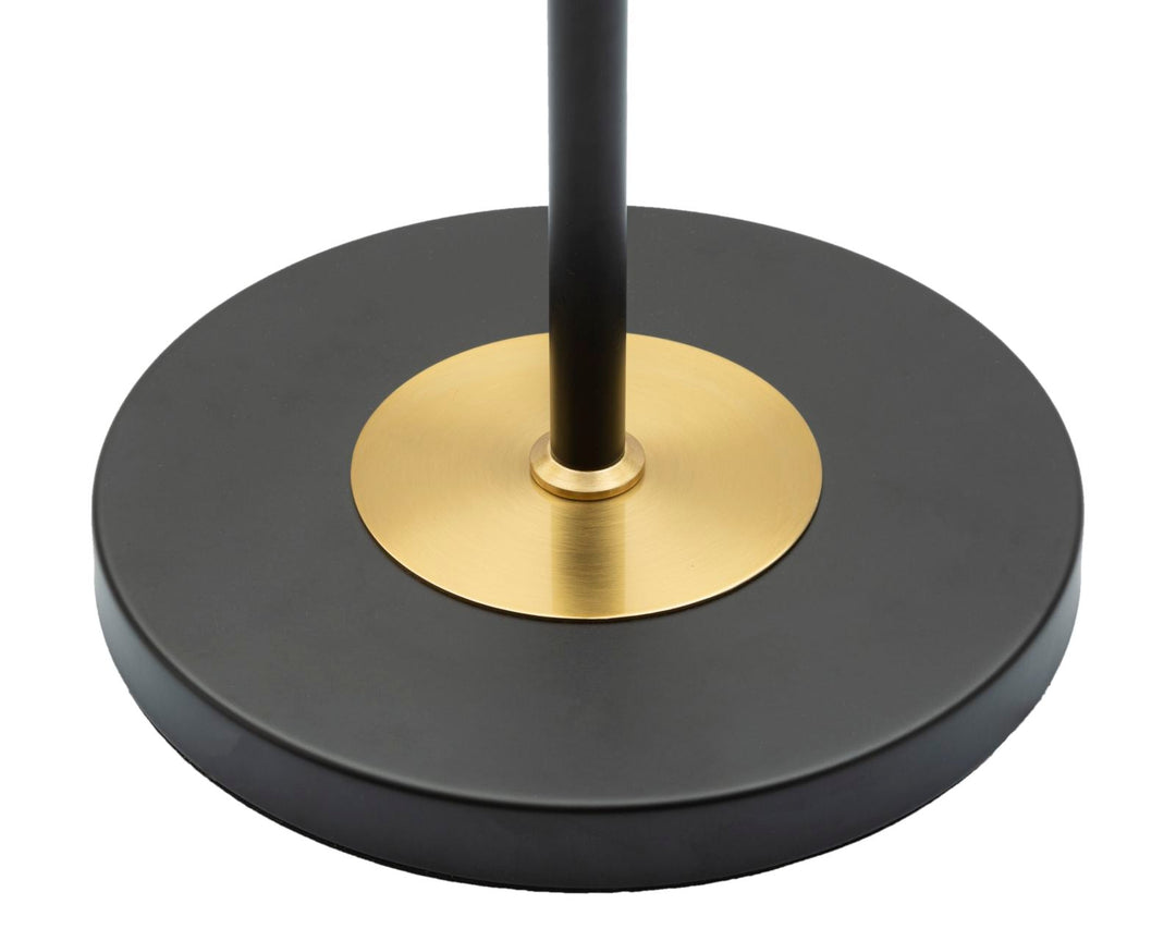 Transparente Stehlampe in Gold und Schwarz