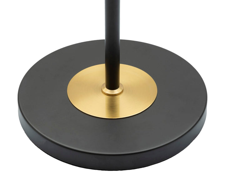 Transparente Stehlampe in Gold und Schwarz
