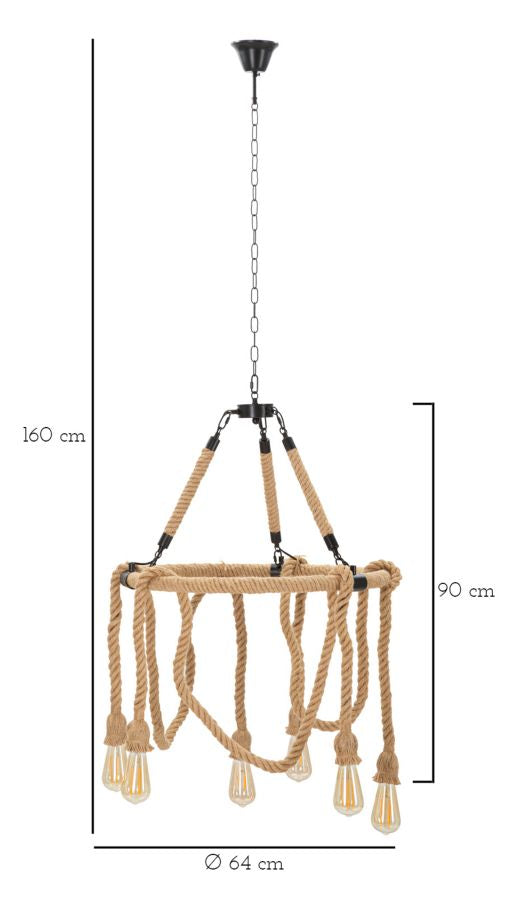 Runde Seil Deckenlampe Metallrahmen Circle Kollektion