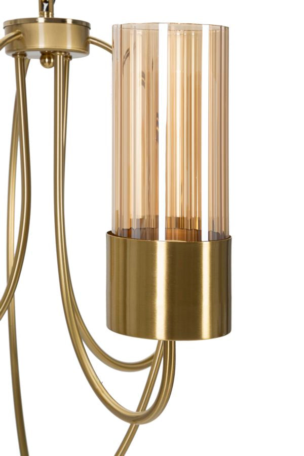 Goldene tropfenförmige Deckenlampe aus Metall mit 3 Brennern