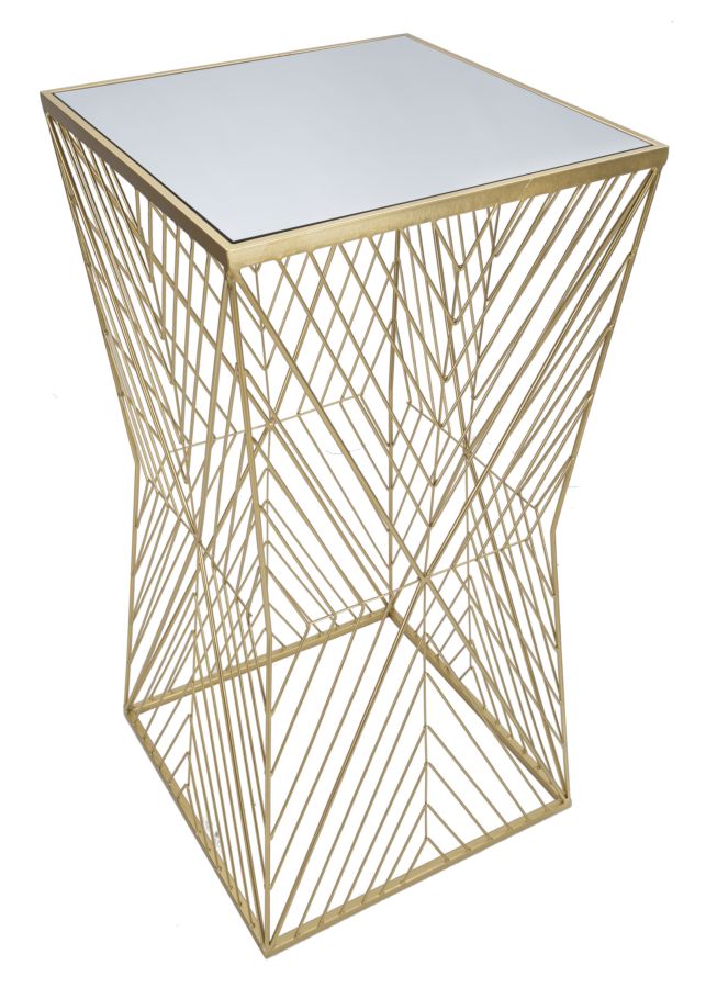 Gold Metall Bartisch Lines 4 Modernes Design