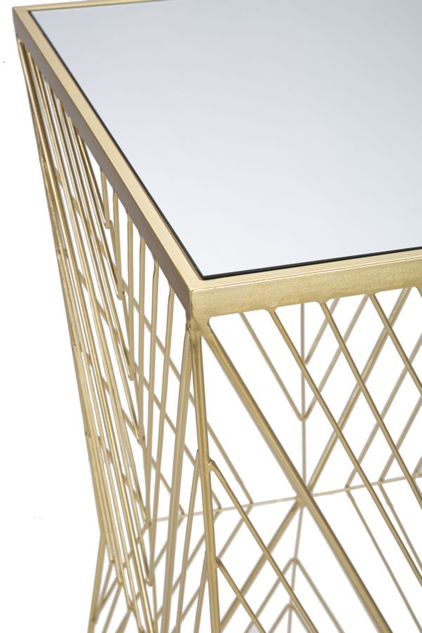 Gold Metall Bartisch Lines 4 Modernes Design
