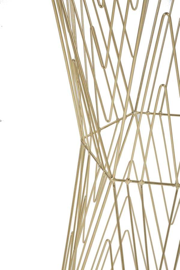 Gold Metall Saeulentisch Lines 6 Modernes Design