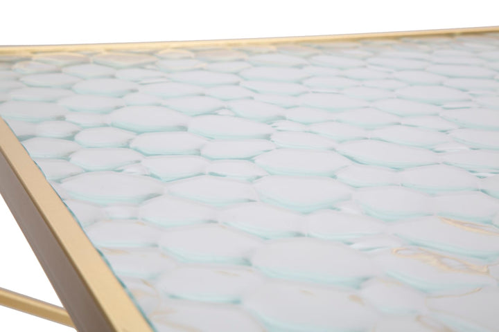 Gold Metall Beistelltische Glasplatte Glassy Coppia