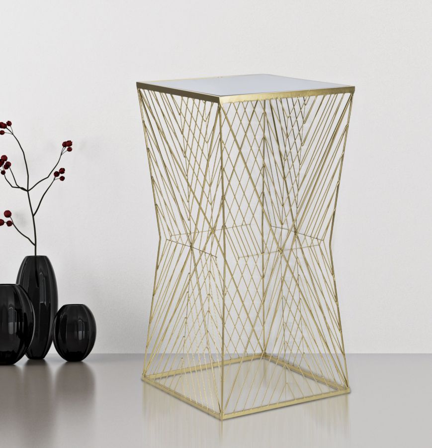 Gold Metall Bartisch Lines 4 Modernes Design