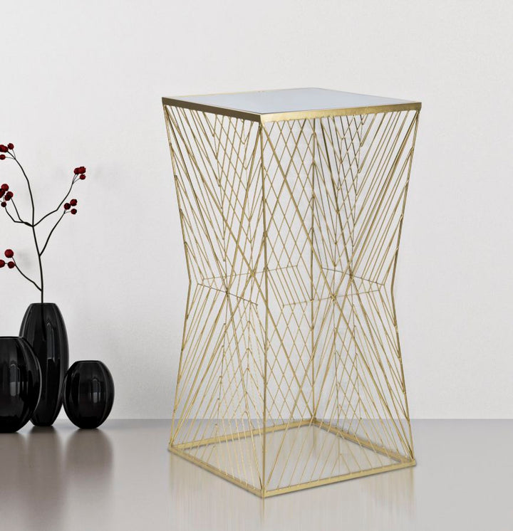 Gold Metall Bartisch Lines 4 Modernes Design