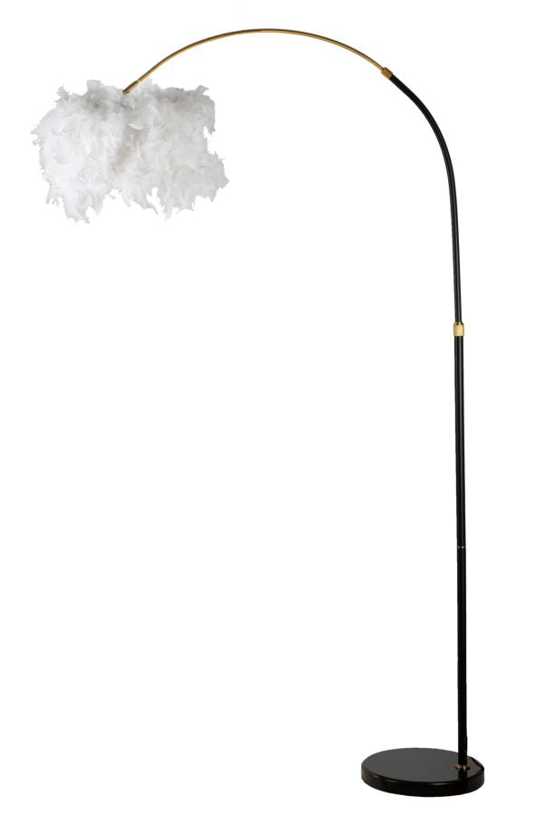 Schwarz Moderne Bogen Stehlampe Stoffschirm Plur