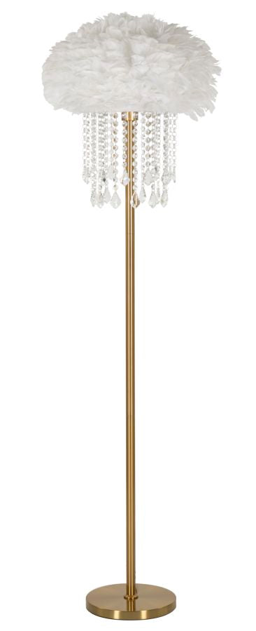 Weiss Kristall Optik Stehlampe Stoffschirm Diamon Kollektion
