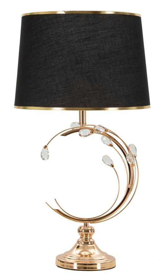 Schwarz Gold Tischlampe Stoffschirm Bruxelles Kollektion