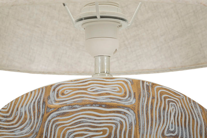 Beige Stoff Tischlampe Struktur Basis Eclips Modernes Design