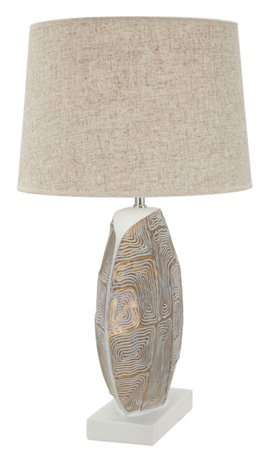 Beige Stoff Tischlampe Struktur Basis Eclips Modernes Design