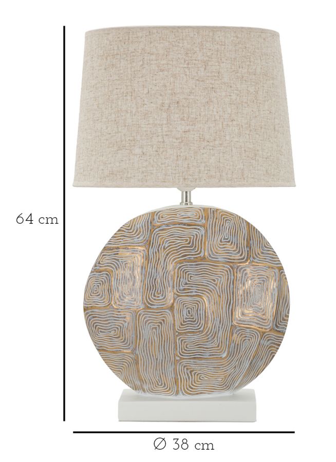 Beige Stoff Tischlampe Struktur Basis Eclips Modernes Design