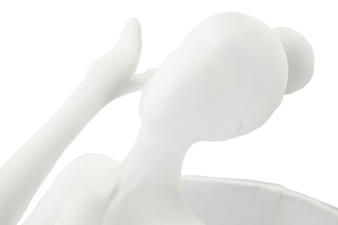 Weiss Ballett Skulptur Tischlampe Stoffschirm Künstlerischer Akzent