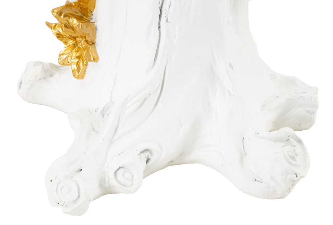 Gold Papagei Skulptur Tischlampe Stoffschirm Exotisches Design