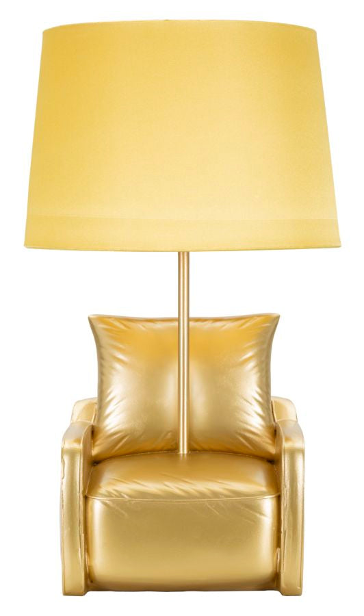 Gelb Mid Century Tischlampe Stoffschirm Retro Akzent