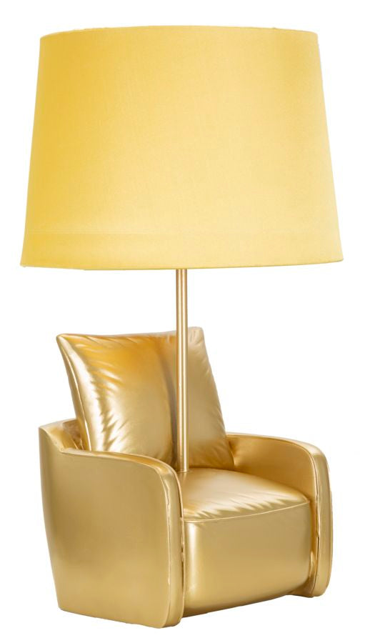 Gelb Mid Century Tischlampe Stoffschirm Retro Akzent