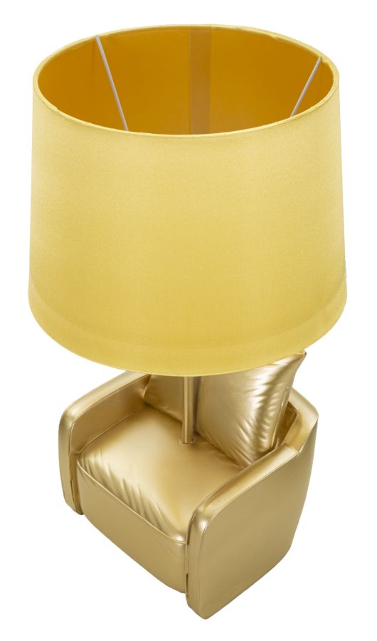 Gelb Mid Century Tischlampe Stoffschirm Retro Akzent