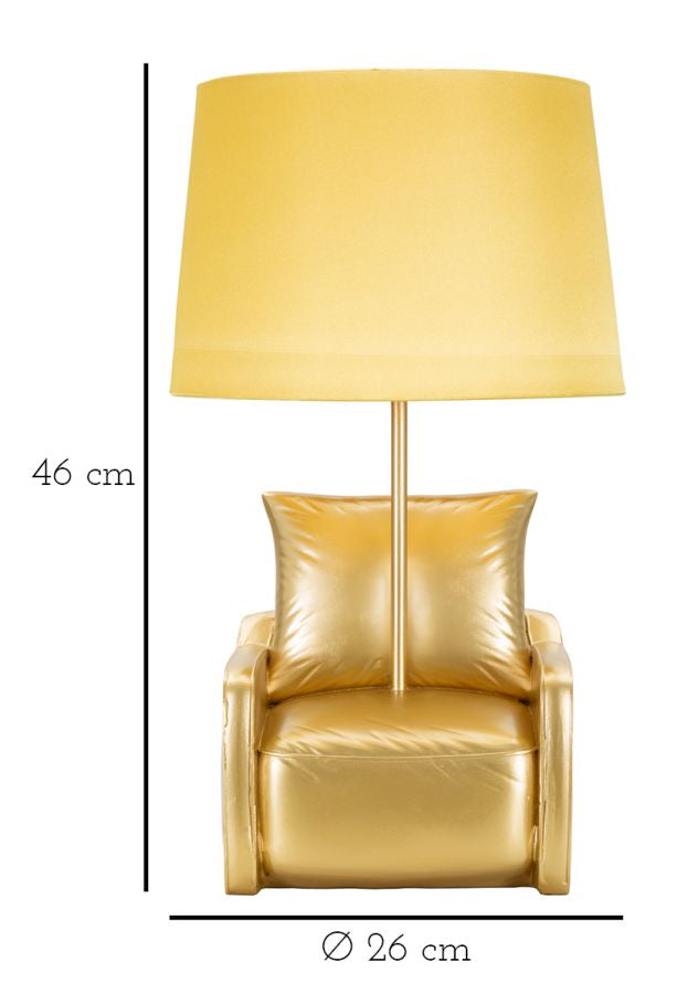 Gelb Mid Century Tischlampe Stoffschirm Retro Akzent