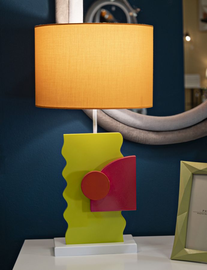 Orange Moderne Tischlampe Stoffschirm Color Kollektion