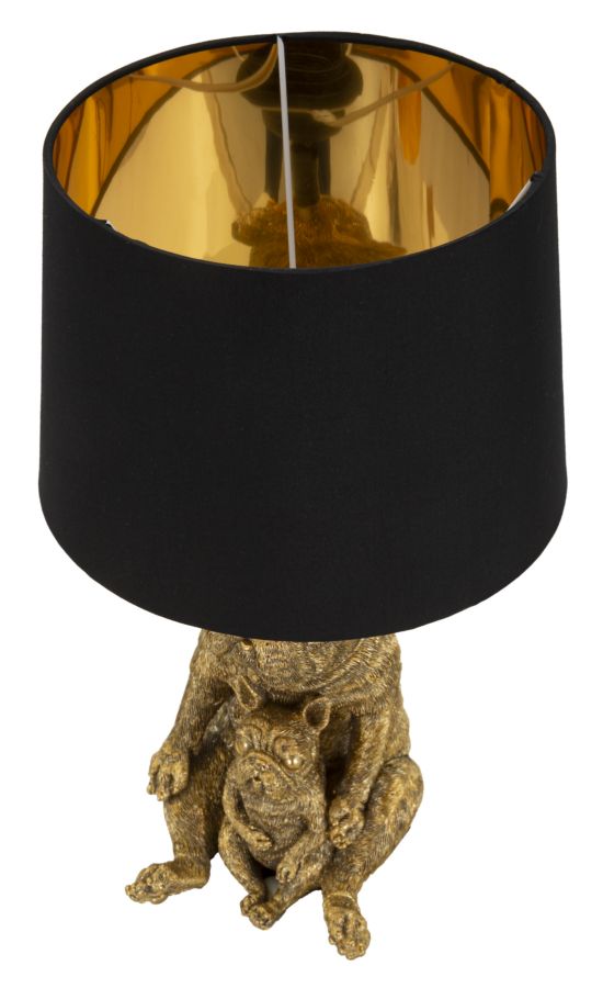 Gold Hase Skulptur Tischlampe Weiss Schirm Moderner Akzent