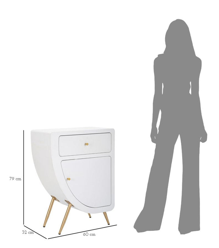 Weiss Hoher Nachttisch Mit Schublade Venus