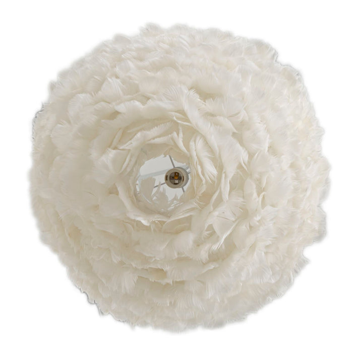 Weiss Feder Deckenlampe Elegante Haengeleuchte
