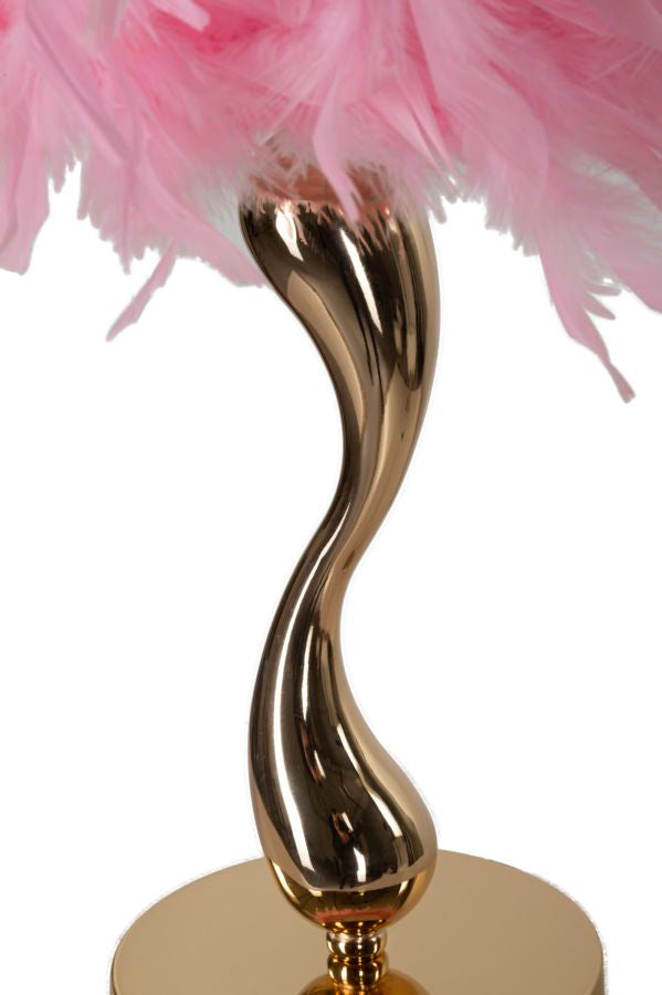 Rosa Feder Tischlampe Goldbasis Cart Kollektion