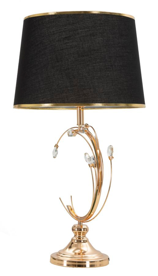 Schwarz Gold Tischlampe Stoffschirm Bruxelles Kollektion