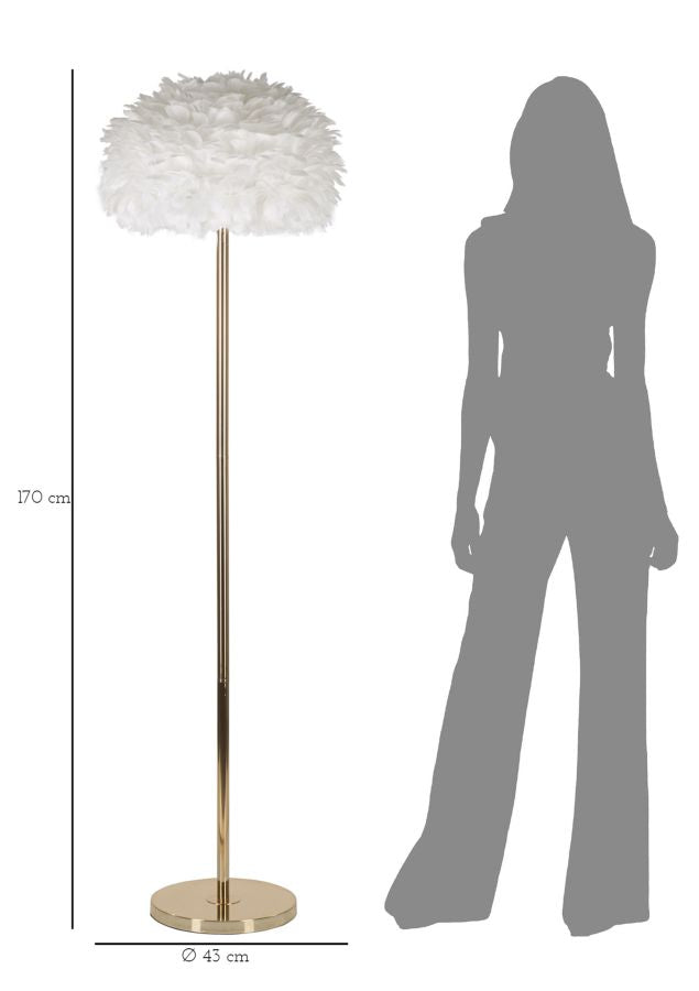 Weiss Schlanke Stehlampe Federschirm Feathers Kollektion
