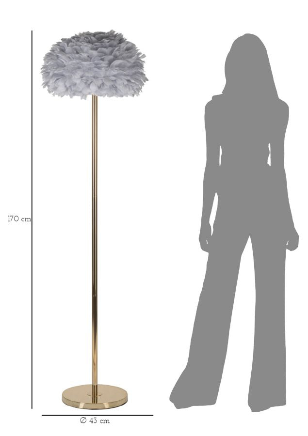 Grau Schlanke Stehlampe Federschirm Feathers Kollektion