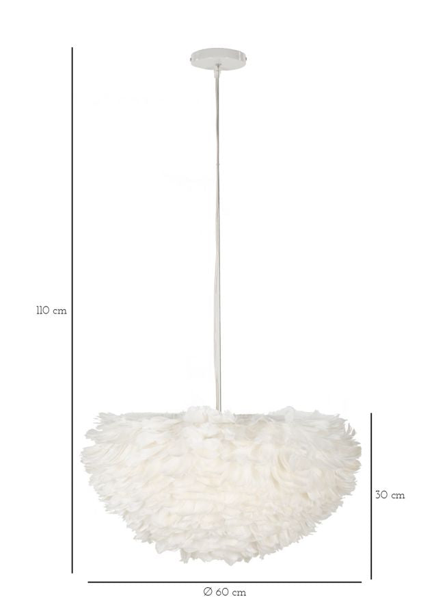 Weiss Feder Deckenlampe Elegante Haengeleuchte