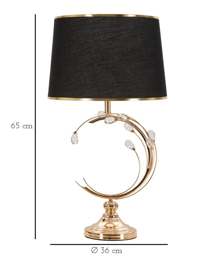 Schwarz Gold Tischlampe Stoffschirm Bruxelles Kollektion
