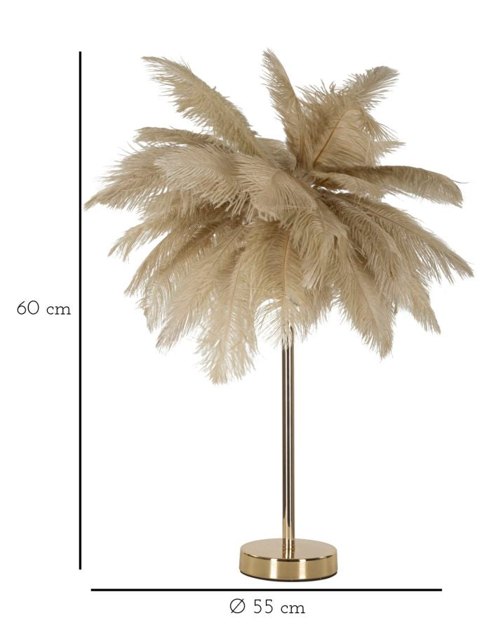 Kamel Palme Tischlampe Stoffschirm Tropical Design